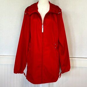 Jones NY Red Rain Jacket Sz L